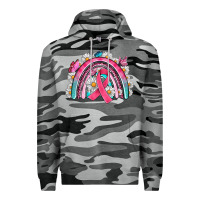 Slate Camo Breast Cancer Rainbow Premium Hoodie - Artiststas