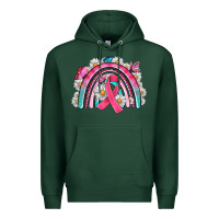 Sports Green Breast Cancer Rainbow Premium Hoodie - Artiststas