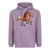 Lavender Western Christmas Cowgirl On The Horse Heavyweight Hoodie - RanaPortraitStore