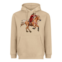 Mushroom Western Christmas Cowgirl On The Horse Heavyweight Hoodie - RanaPortraitStore