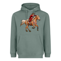 Sage Western Christmas Cowgirl On The Horse Heavyweight Hoodie - RanaPortraitStore