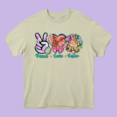 Peace Love Easter Day Heavy Core Tee Designed By Howdyjamesfarm