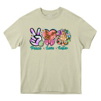 Mossy Peace love Easter Day Heavy Core Tee - HowdyJamesFarm