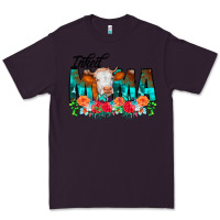 Plum Inked Mama Flowers Cow Premium Tee - CowCowDesign