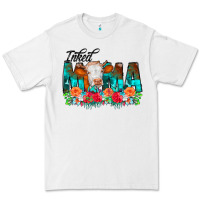 White Inked Mama Flowers Cow Premium Tee - CowCowDesign