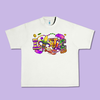 Love Mardi Gras Urban Heavy Tee Designed By Fadigitalartstudio