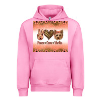 Fuchsia Pink peace love yorkie Urban Hoodie - Jasminsmagicworld