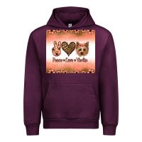 Mauve Wine peace love yorkie Urban Hoodie - Jasminsmagicworld