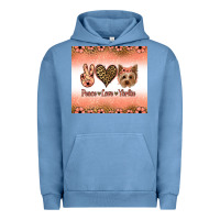 Pigment Pebble Blue peace love yorkie Urban Hoodie - Jasminsmagicworld