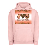 Pigment Salmon peace love yorkie Urban Hoodie - Jasminsmagicworld
