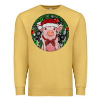 Antique Gold Sitting Pig Christmas Premium Sweatshirt - RanaPortraitStore
