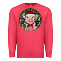 Cardinal Sitting Pig Christmas Premium Sweatshirt - RanaPortraitStore