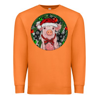 Carrot Sitting Pig Christmas Premium Sweatshirt - RanaPortraitStore