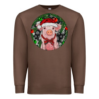 Chestnut Sitting Pig Christmas Premium Sweatshirt - RanaPortraitStore