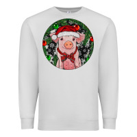 Dove Grey Sitting Pig Christmas Premium Sweatshirt - RanaPortraitStore