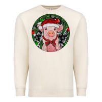 Sandshell Sitting Pig Christmas Premium Sweatshirt - RanaPortraitStore
