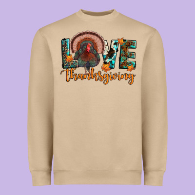 Love Thanksgiving Heavyweight Sweatshirt Designed By Jahusdesignshop