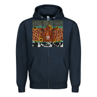Navy red angus leopard Zipper Hoodie - JahusDesignShop