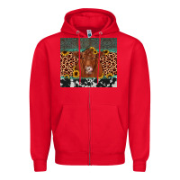 Red red angus leopard Zipper Hoodie - JahusDesignShop