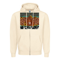 Red Angus Leopard Zipper Hoodie | Teevron