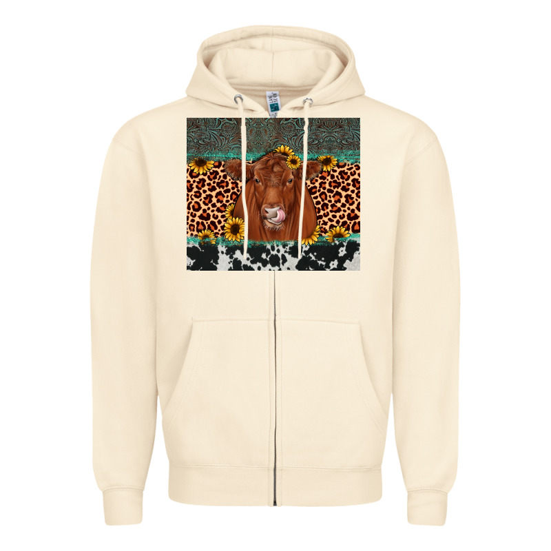 Red Angus Leopard Zipper Hoodie by JahusDesignShop | Teevron