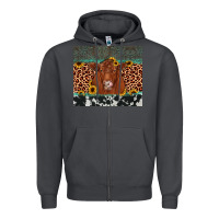 Smoke red angus leopard Zipper Hoodie - JahusDesignShop