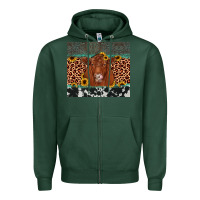 Sports Green red angus leopard Zipper Hoodie - JahusDesignShop