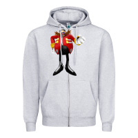 Heather Grey doctor eggman Zipper Hoodie - DesigneFamous