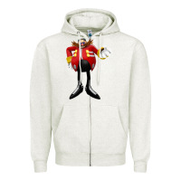 Oatmeal Heather doctor eggman Zipper Hoodie - DesigneFamous