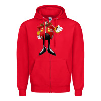Red doctor eggman Zipper Hoodie - DesigneFamous