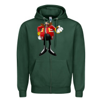 Sports Green doctor eggman Zipper Hoodie - DesigneFamous
