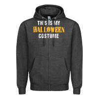 Charcoal Heather this is my halloween costume Zipper Hoodie - DesigneFamous