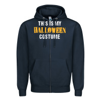Navy this is my halloween costume Zipper Hoodie - DesigneFamous