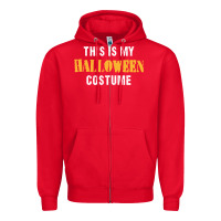 Red this is my halloween costume Zipper Hoodie - DesigneFamous