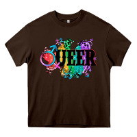 Chocolate Brown Queer Heavy Core Tee - CowGirlArtShop