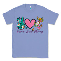 Colony Blue peace love springwith flowers and butterfly Classic Tee - Artiststas