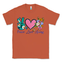 Copper peace love springwith flowers and butterfly Classic Tee - Artiststas