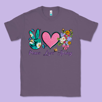 Peace Love Springwith Flowers And Butterfly Classic Tee Designed By Artiststas