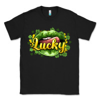 Black St. Patrick's Day lips lucky Classic Tee - HowdyJamesFarm