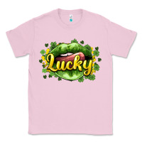 Bubblegum Pink St. Patrick's Day lips lucky Classic Tee - HowdyJamesFarm