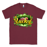 Burgundy St. Patrick's Day lips lucky Classic Tee - HowdyJamesFarm