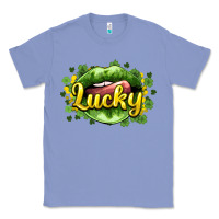 Colony Blue St. Patrick's Day lips lucky Classic Tee - HowdyJamesFarm