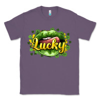 Lavender St. Patrick's Day lips lucky Classic Tee - HowdyJamesFarm