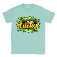 Seafoam St. Patrick's Day lips lucky Classic Tee - HowdyJamesFarm