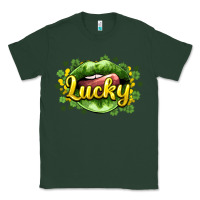 Sports Green St. Patrick's Day lips lucky Classic Tee - HowdyJamesFarm