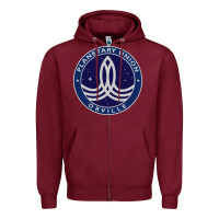 Burgundy The Orville Zipper Hoodie - DesigneFamous