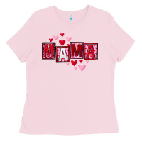 Bubblegum Pink Mother's Day mama hearts Ladies Tee - FaDigitalArtStudio