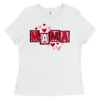 White Mother's Day mama hearts Ladies Tee - FaDigitalArtStudio