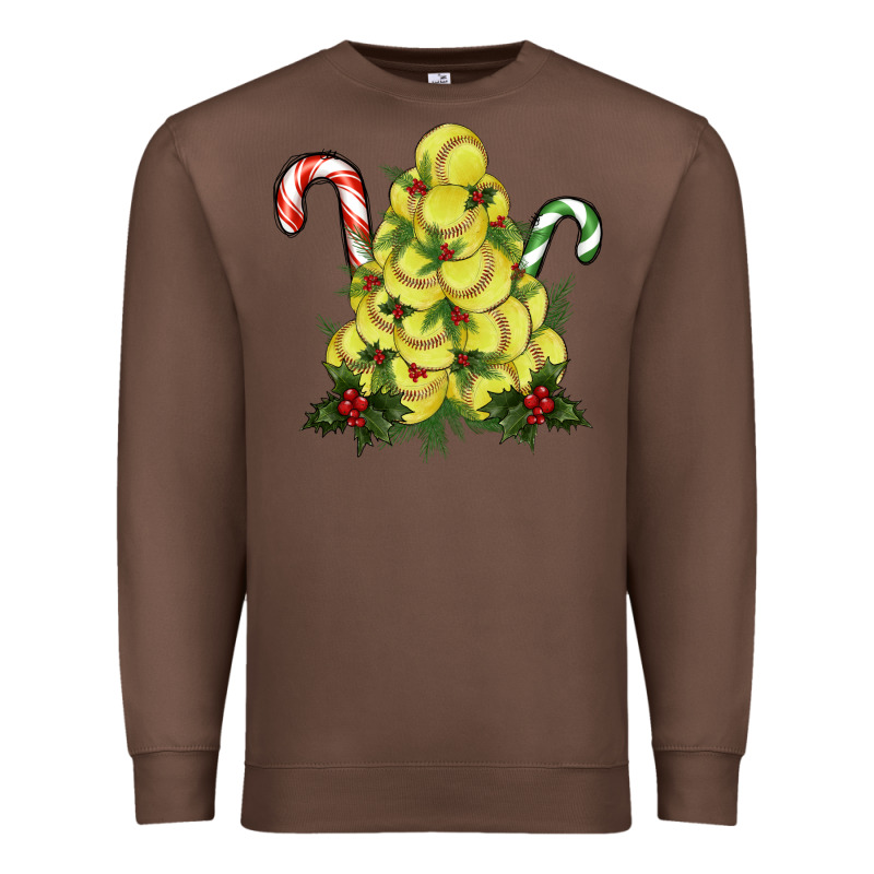 Lightning Softball Christmas Tree Premium Sweatshirt by RanaPortraitStore | Teevron