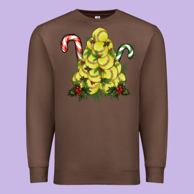 Lightning Softball Christmas Tree Premium Sweatshirt Designed By Ranaportraitstore
